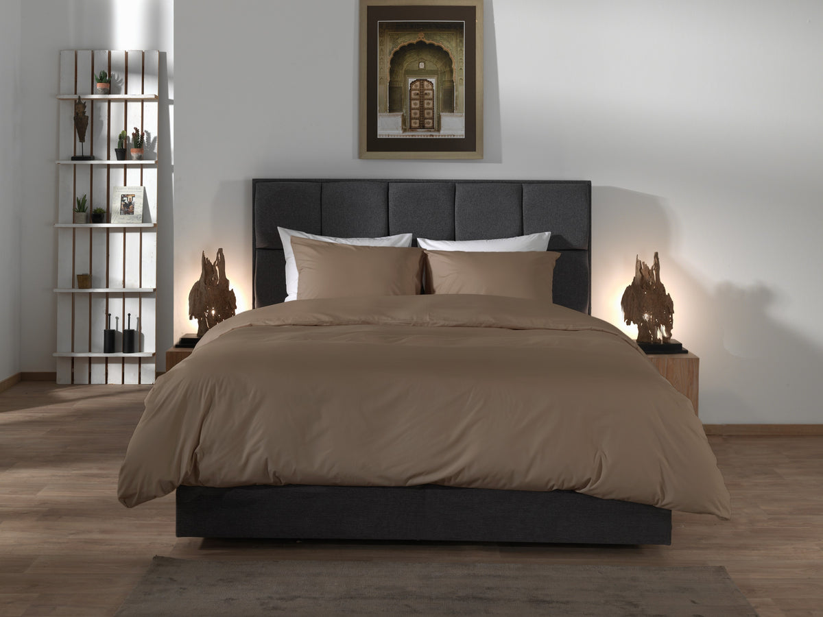 Yellow dekbedovertrek Suite Mumbai Plaza taupe katoen percale