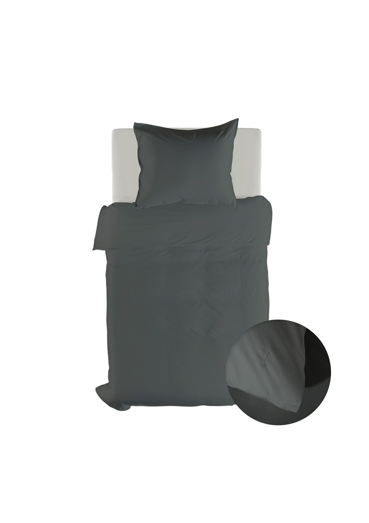 Yellow dekbedovertrek Suite Mumbai Beluga Grey katoen percale