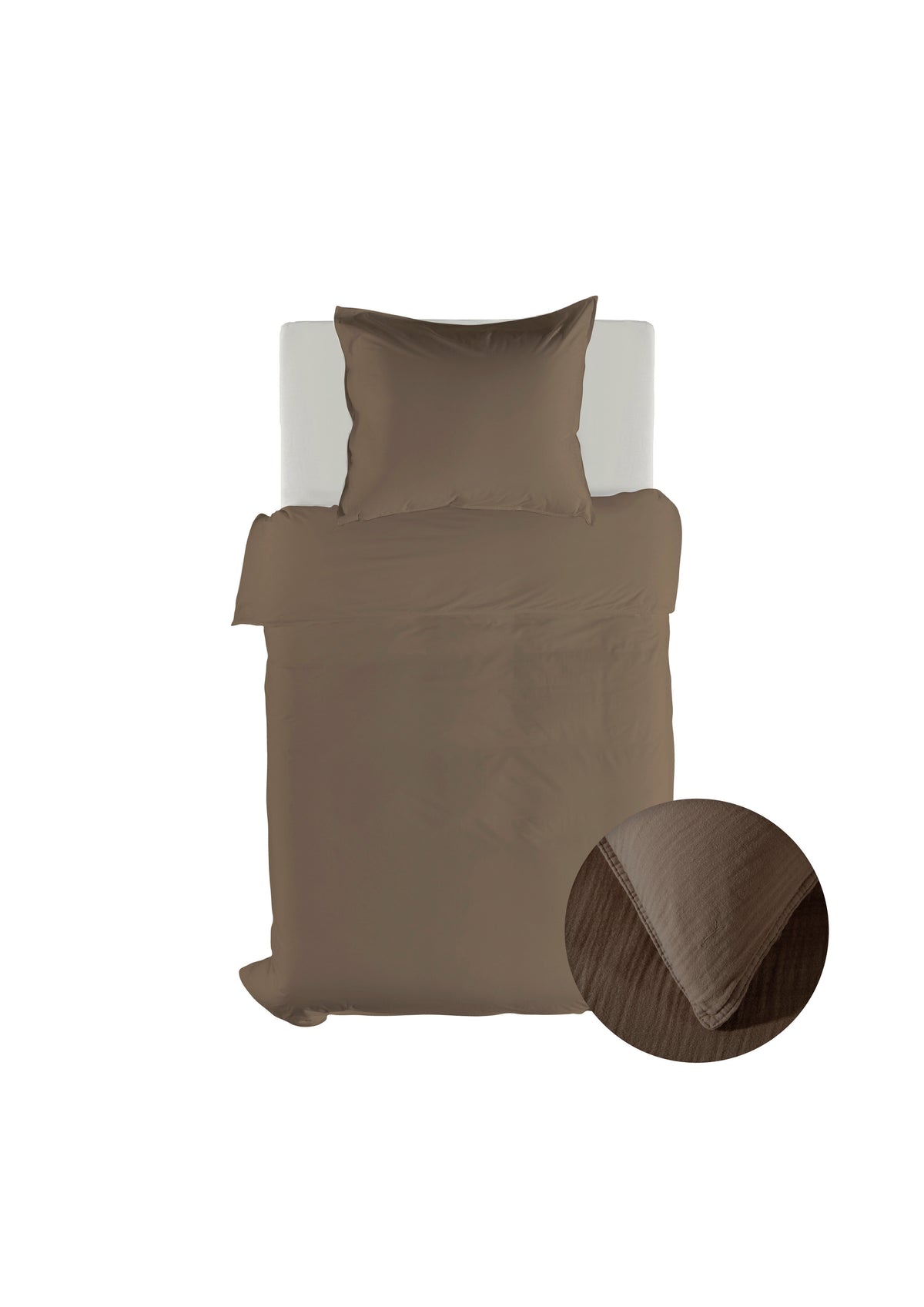 Yellow dekbedovertrek Suite Guadeloupe Plaza taupe mousseline