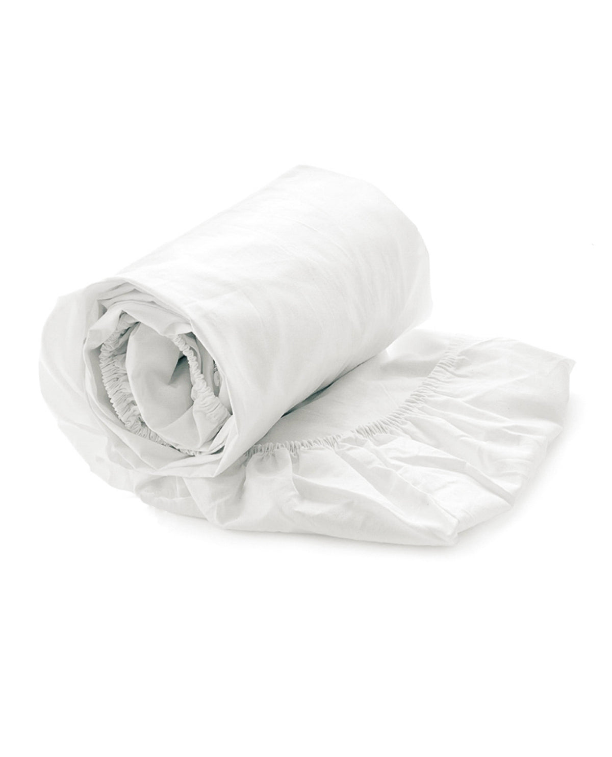 Yellow hoeslaken Percale Optic White katoen percale