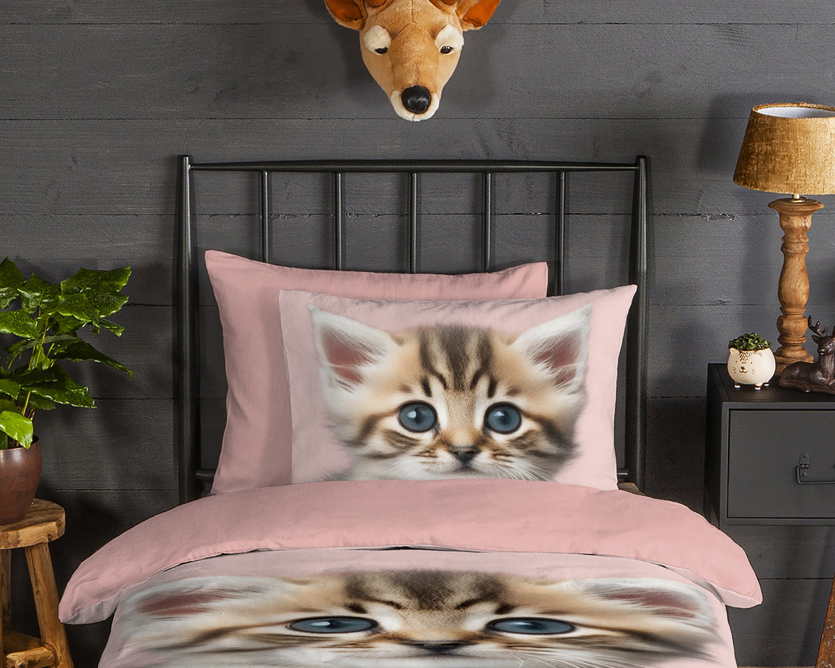 Good Morning Bettbezug Flanell Meow Pink
