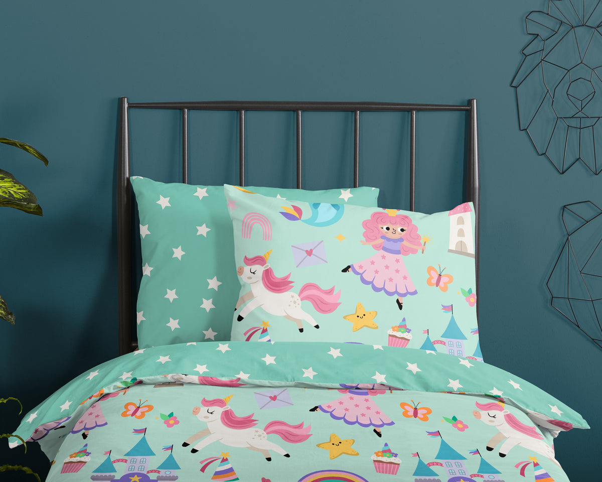 Housse de Couette Good Morning Coton Menthe Fantastique
