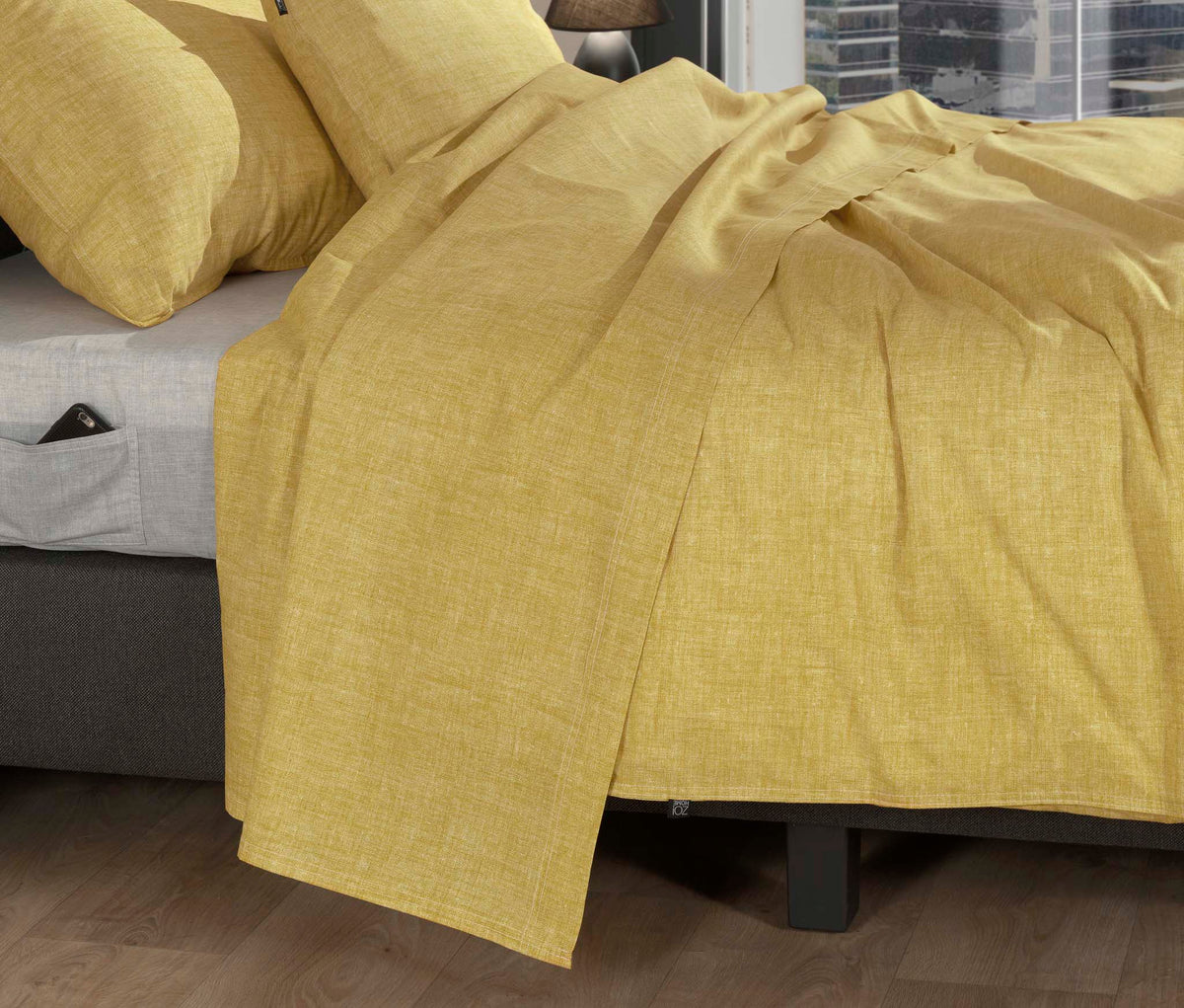 Zo Home laken Lino Aspen Yellow katoen