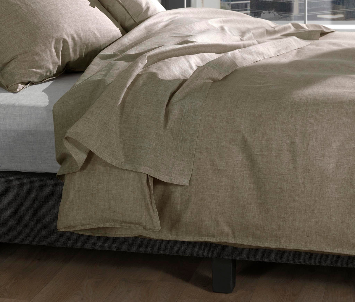 Zo Home laken Lino Palm Taupe katoen