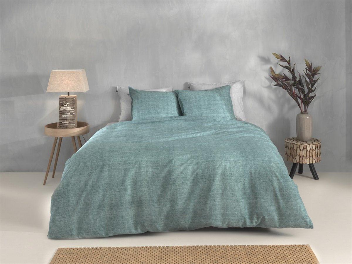 Zo Home dekbedovertrek Lino Emerald Green katoen