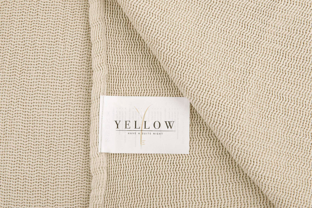 Yellow plaid ICA Moon Sand katoen