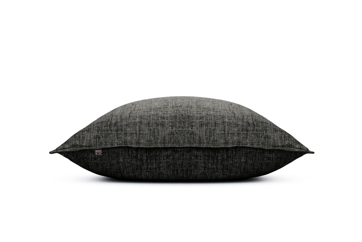 Zo Home kussensloop Lino Midnight Black katoen