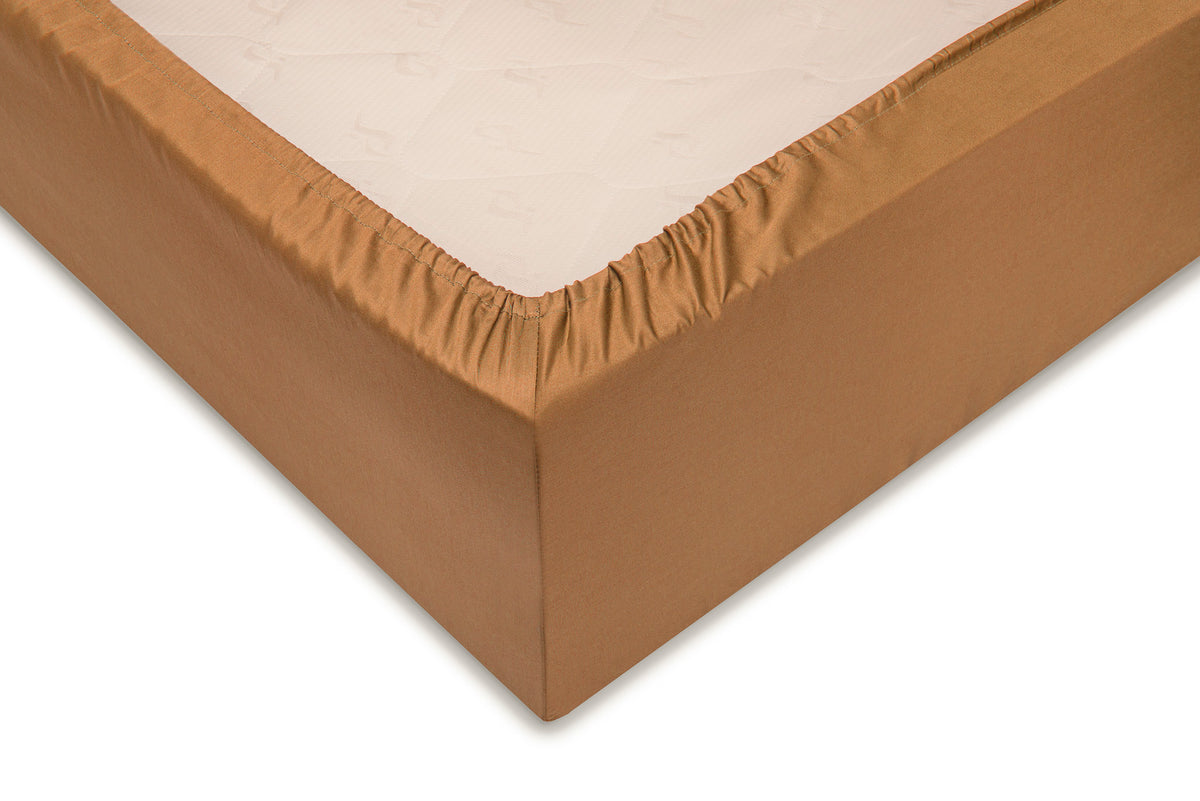 Zo Home hoeslaken Satinado Cognac Brown satijn