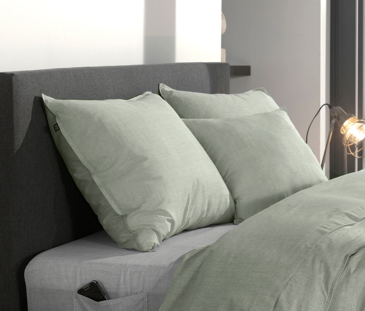 Zo Home kussensloop Lino Moss Green katoen