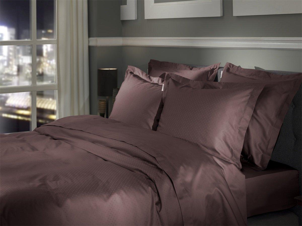 Heckettlane dekbedovertrek Punto Marsala Brown satijn