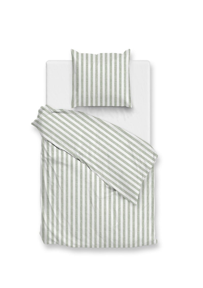 Zo Home dekbedovertrek katoen Banda di Lino Moss Green #afmeting_ #afmeting_200 x 200/220 cm + 1 kussensloop