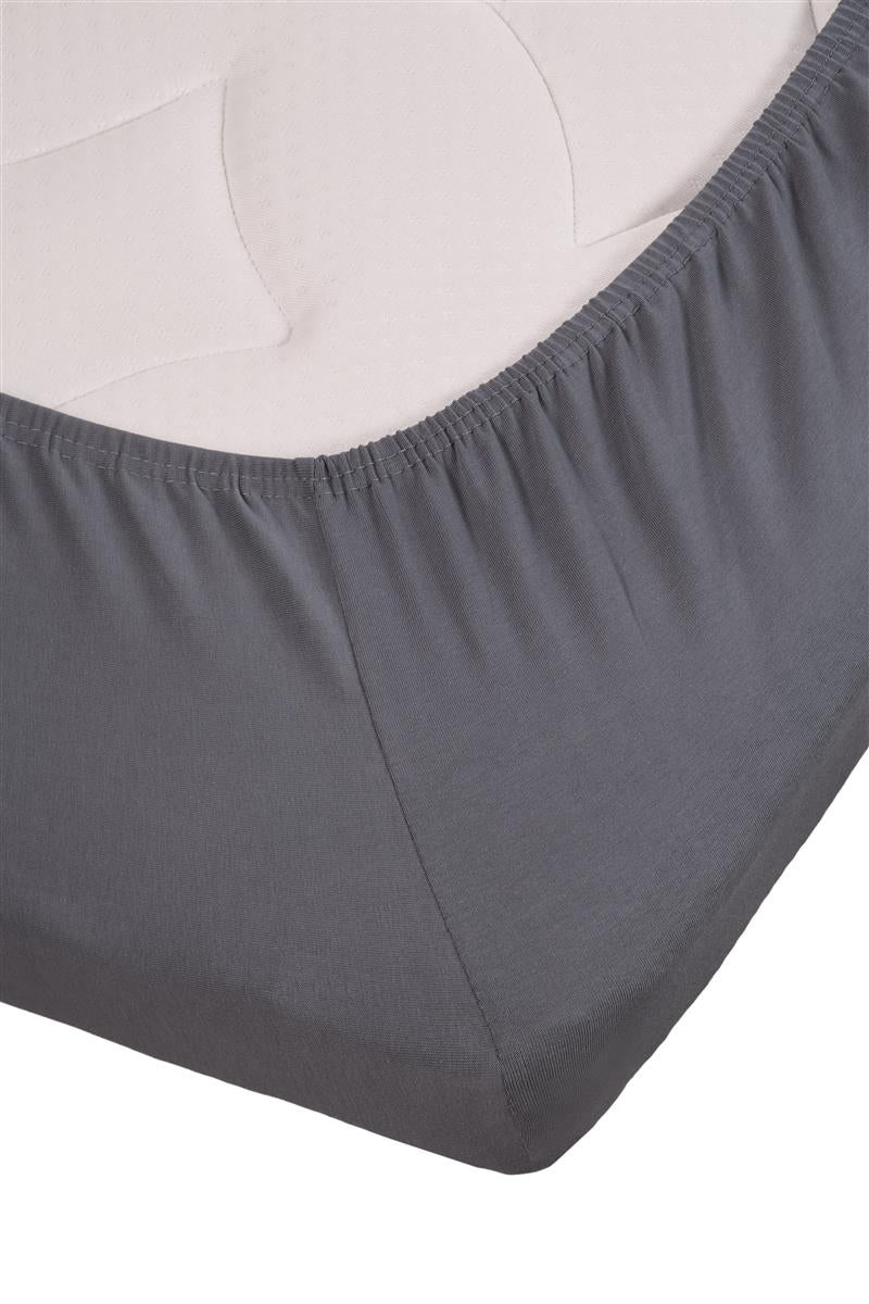 Beddinghouse split topper hoeslaken jersey stretch Cool Grey