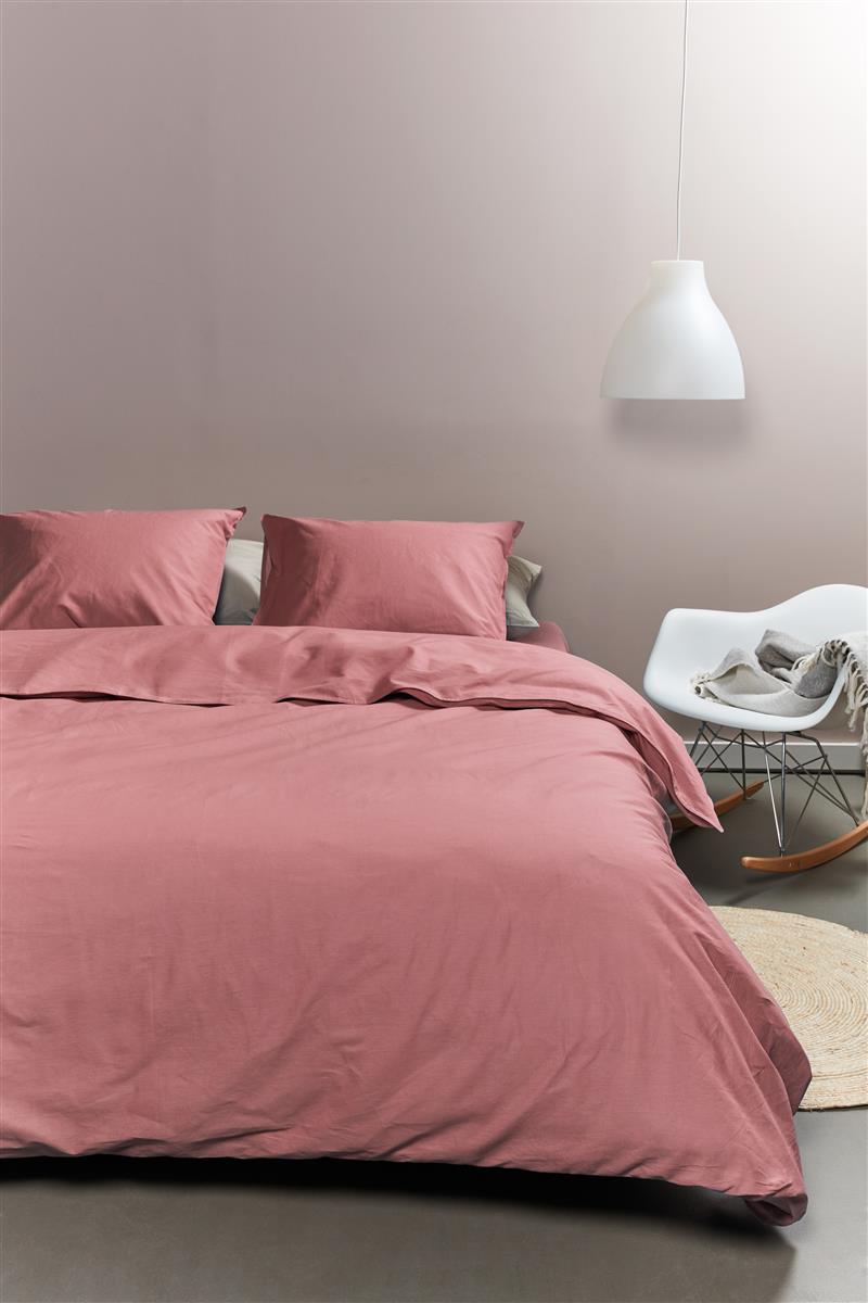 Ambiante dekbedovertrek katoen Cotton uni, roze