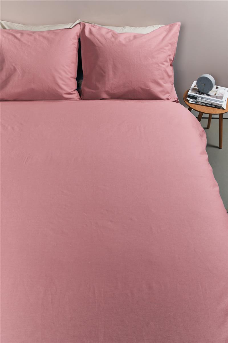 Ambiante dekbedovertrek katoen Cotton uni, roze