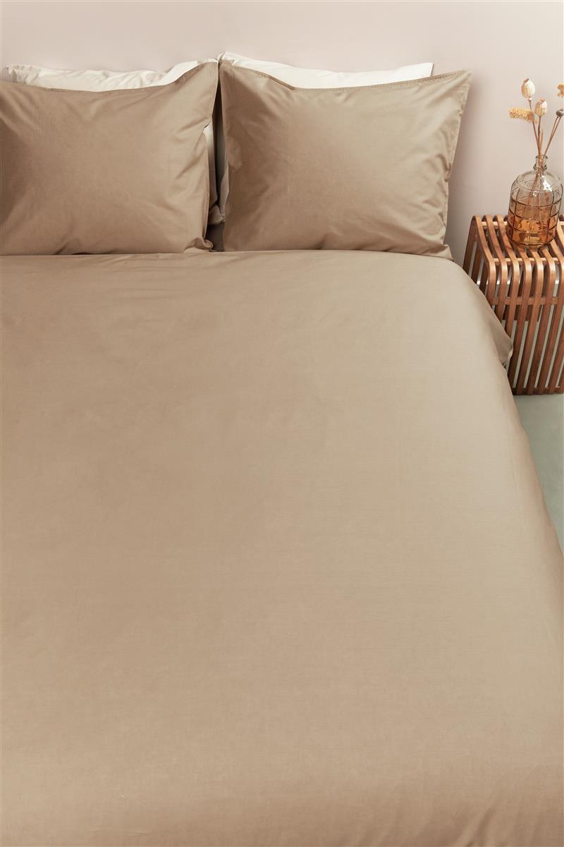 Ambiante dekbedovertrek katoen Cotton uni, Khaki