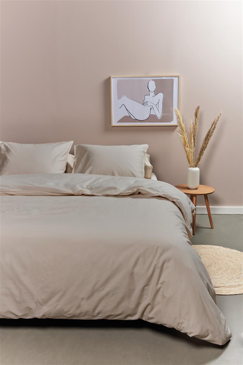 Ambiante dekbedovertrek katoen Cotton uni, taupe