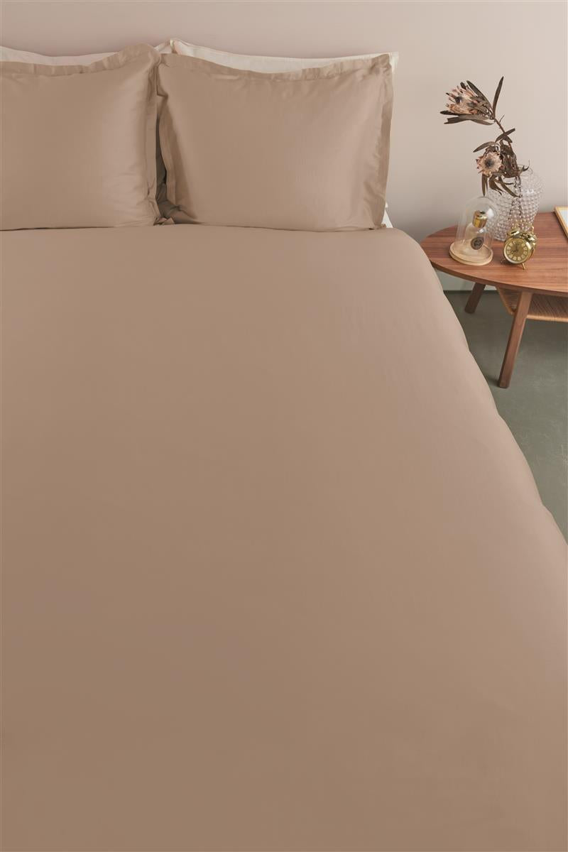 Ambiante dekbedovertrek katoensatijn satin uni, taupe