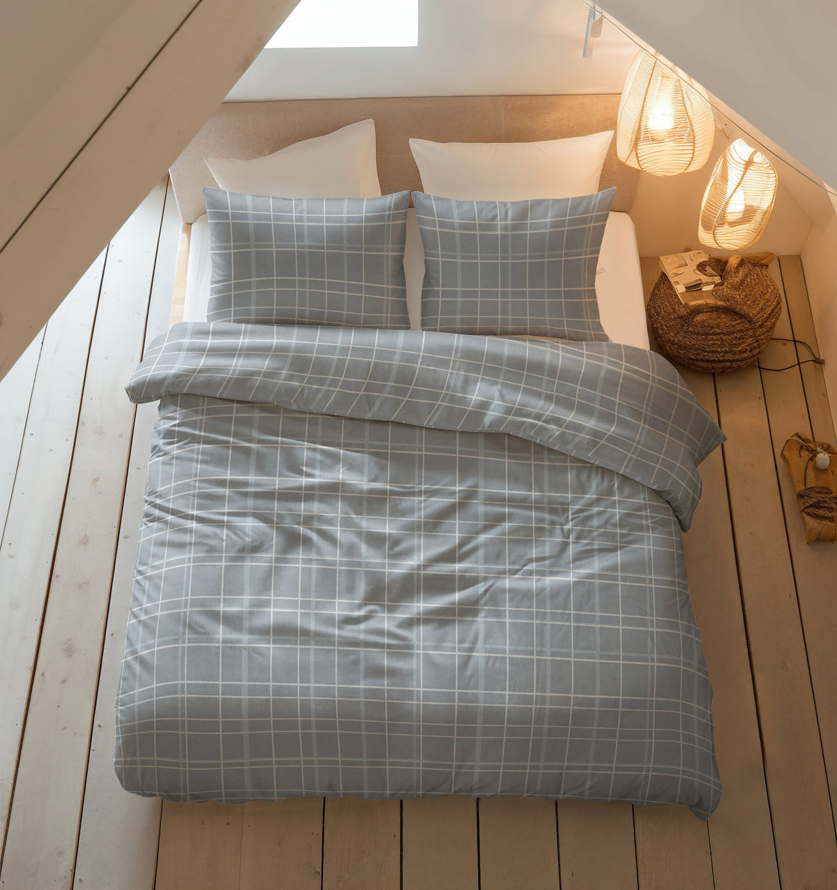 Sleeptime Dekbedovertrek Flanel Seva Blauw