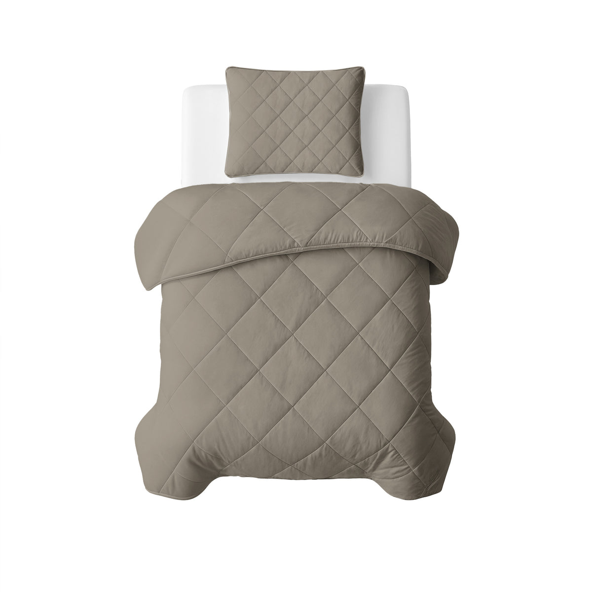 Sleeptime lazy dekbed Uni Taupe/Grijs