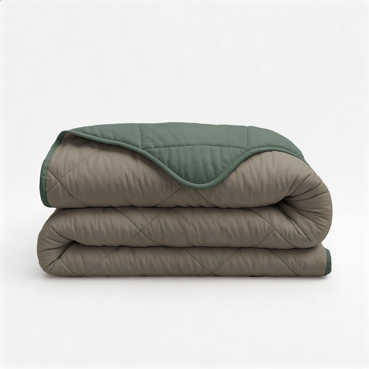 Sleeptime lazy dekbed Uni Groen/Taupe Grijs