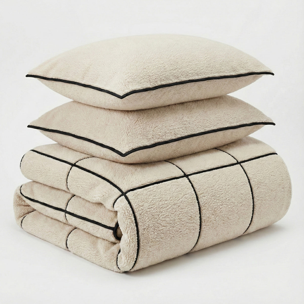 Sleeptime Dekbedovertrek Teddy Trim Beige