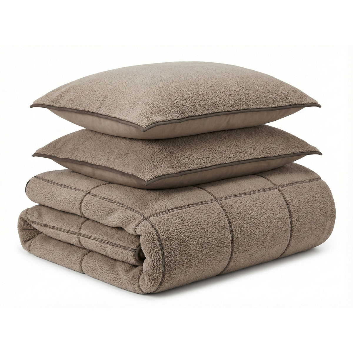 Sleeptime Dekbedovertrek Teddy Trim Taupe