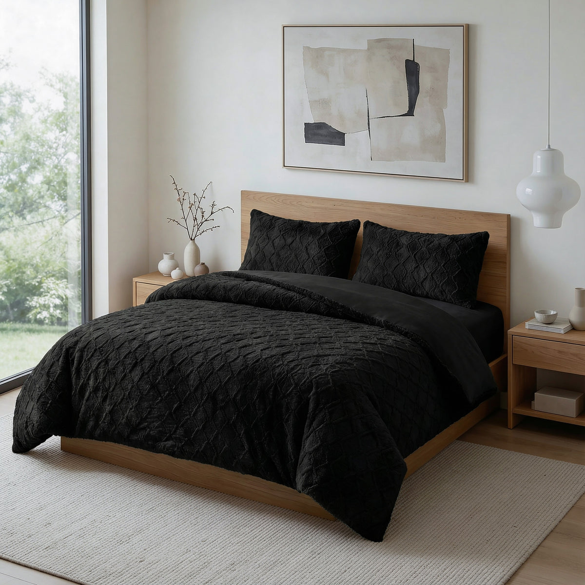 Sleeptime Dekbedovertrek Nepbont Syon Zwart