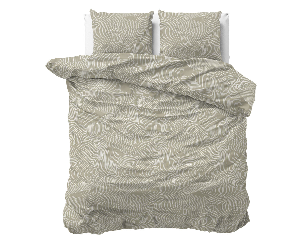 Sleeptime Dekbedovertrek Katoen Ripple Taupe