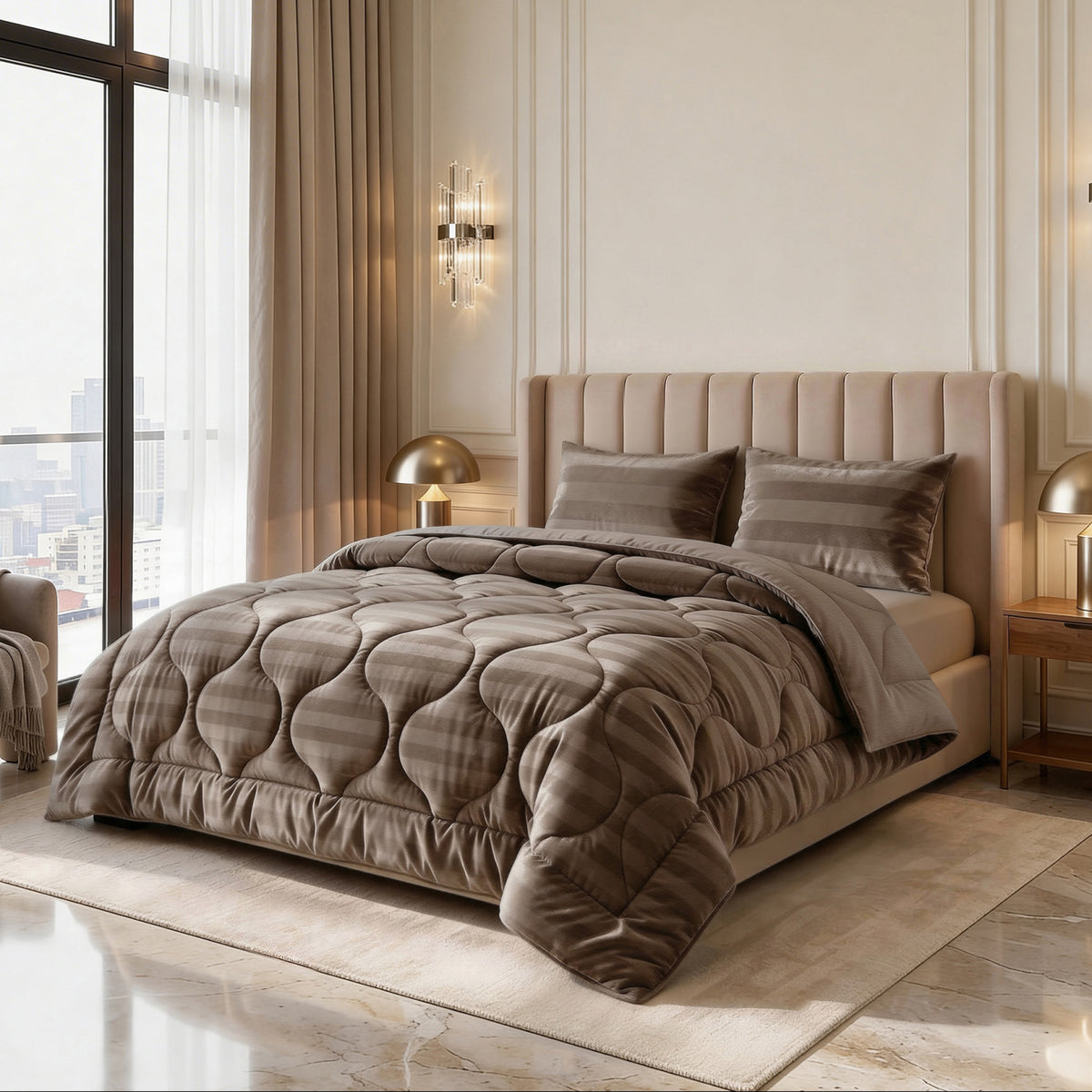 Sleeptime lazy dekbed Hotel Velvet Taupe