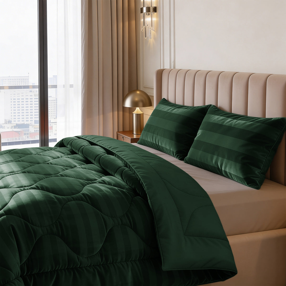 Sleeptime lazy dekbed Hotel Velvet Donker Groen