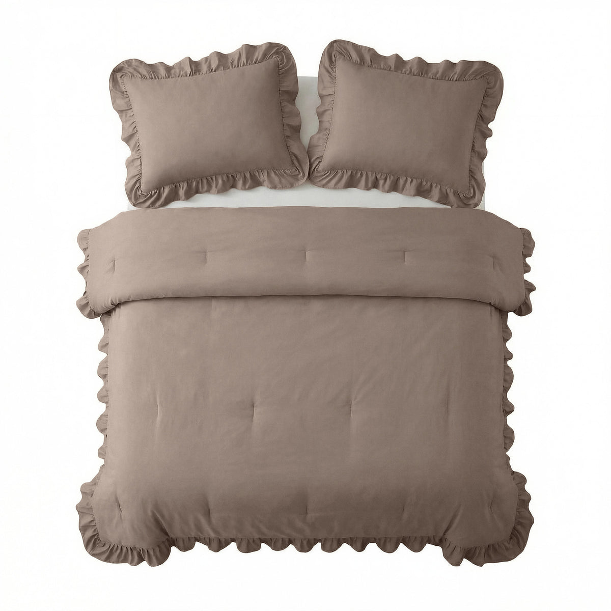 Sleeptime lazy dekbed Ruffles Taupe