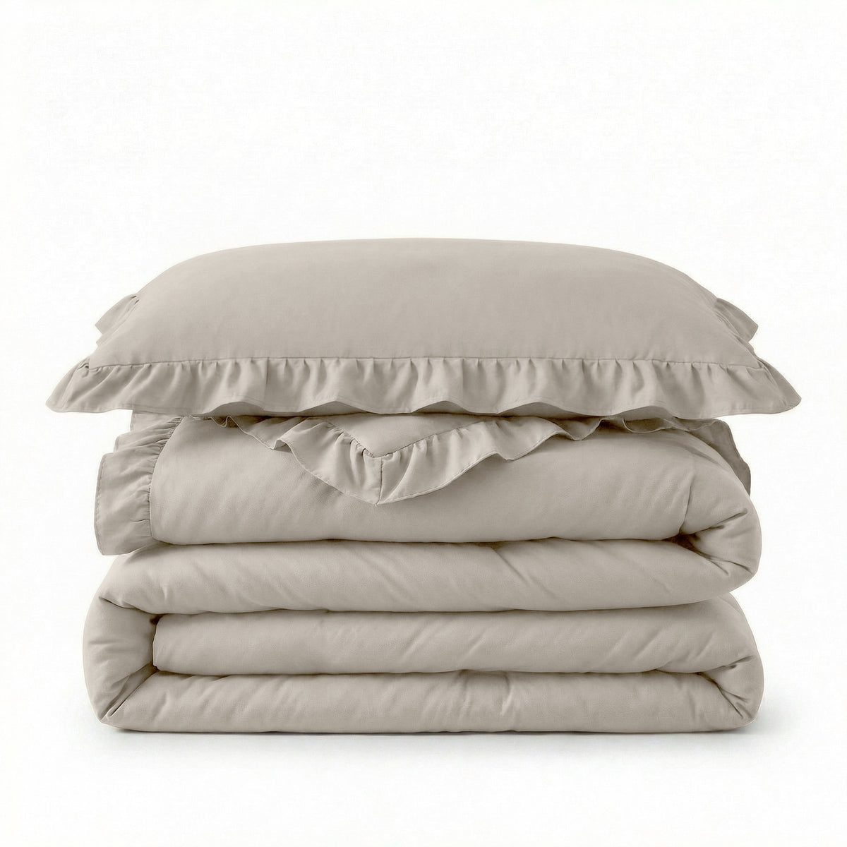 Sleeptime lazy dekbed Ruffles Taupe/Grijs