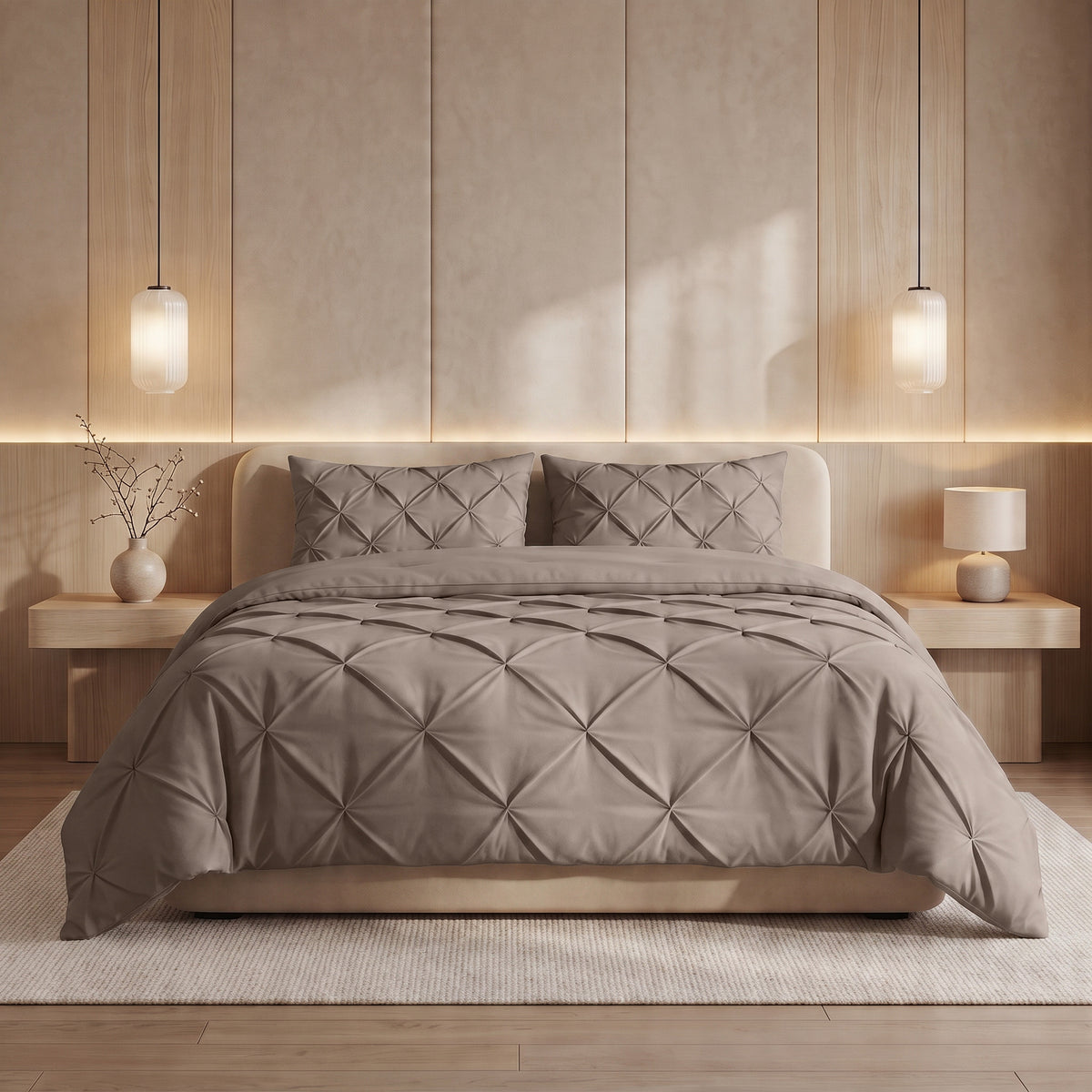 Sleeptime lazy dekbed Pintuck Taupe