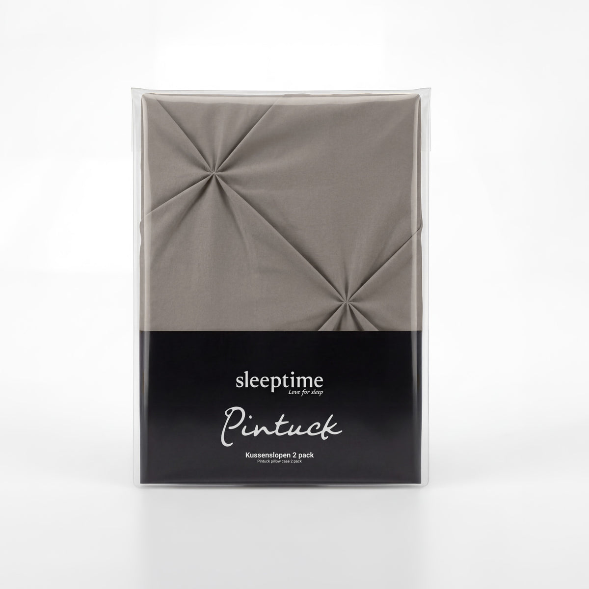 Sleeptime kussenslopen Pintuck Taupe/Grijs