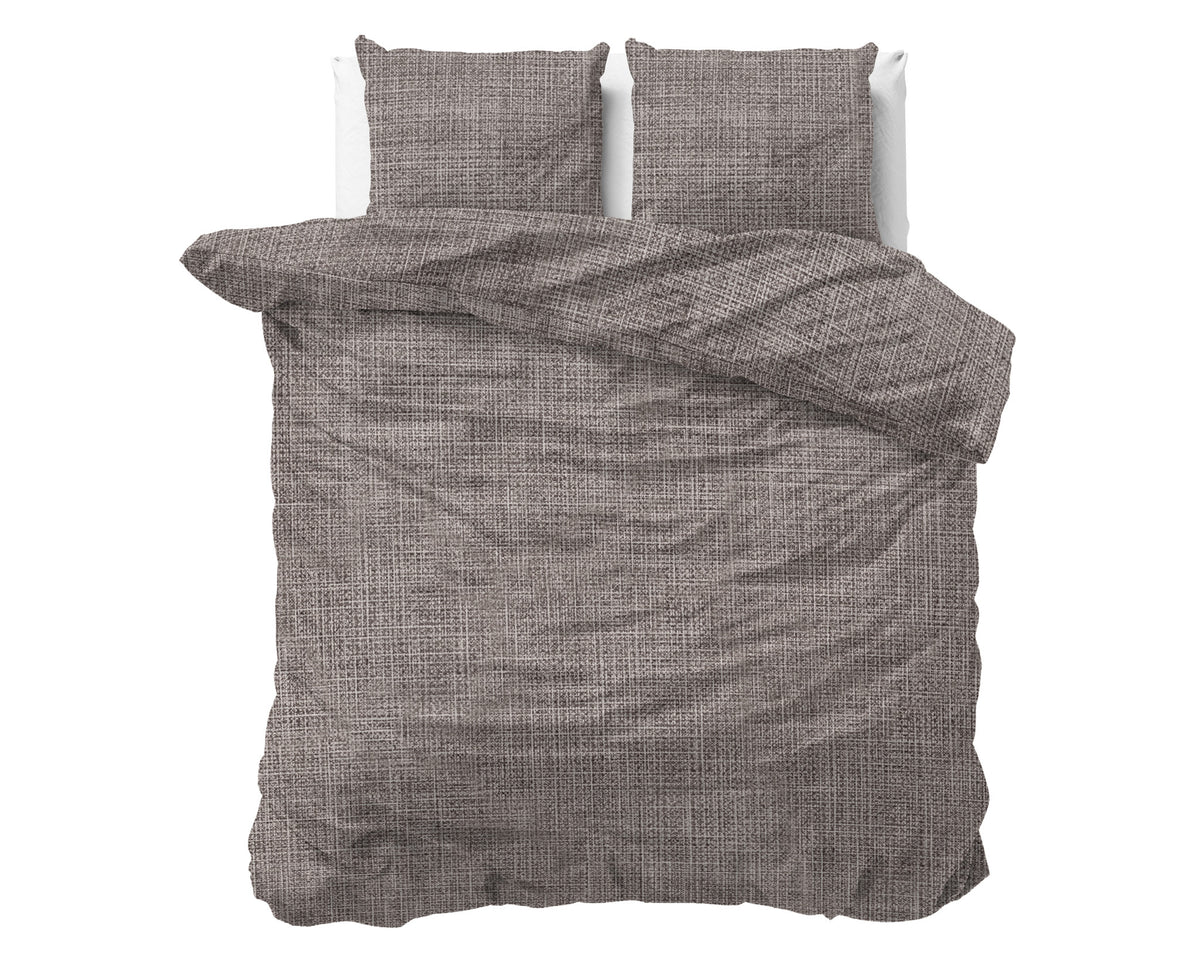Sleeptime Dekbedovertrek Katoen Vintage Bruin/Taupe