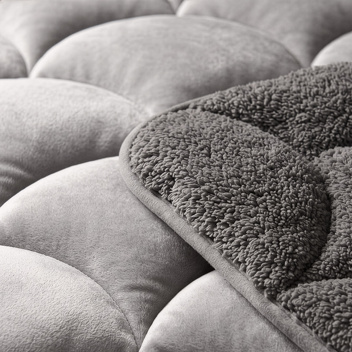 Sleeptime lazy dekbed Teddy/Velvet Taupe/Grijs