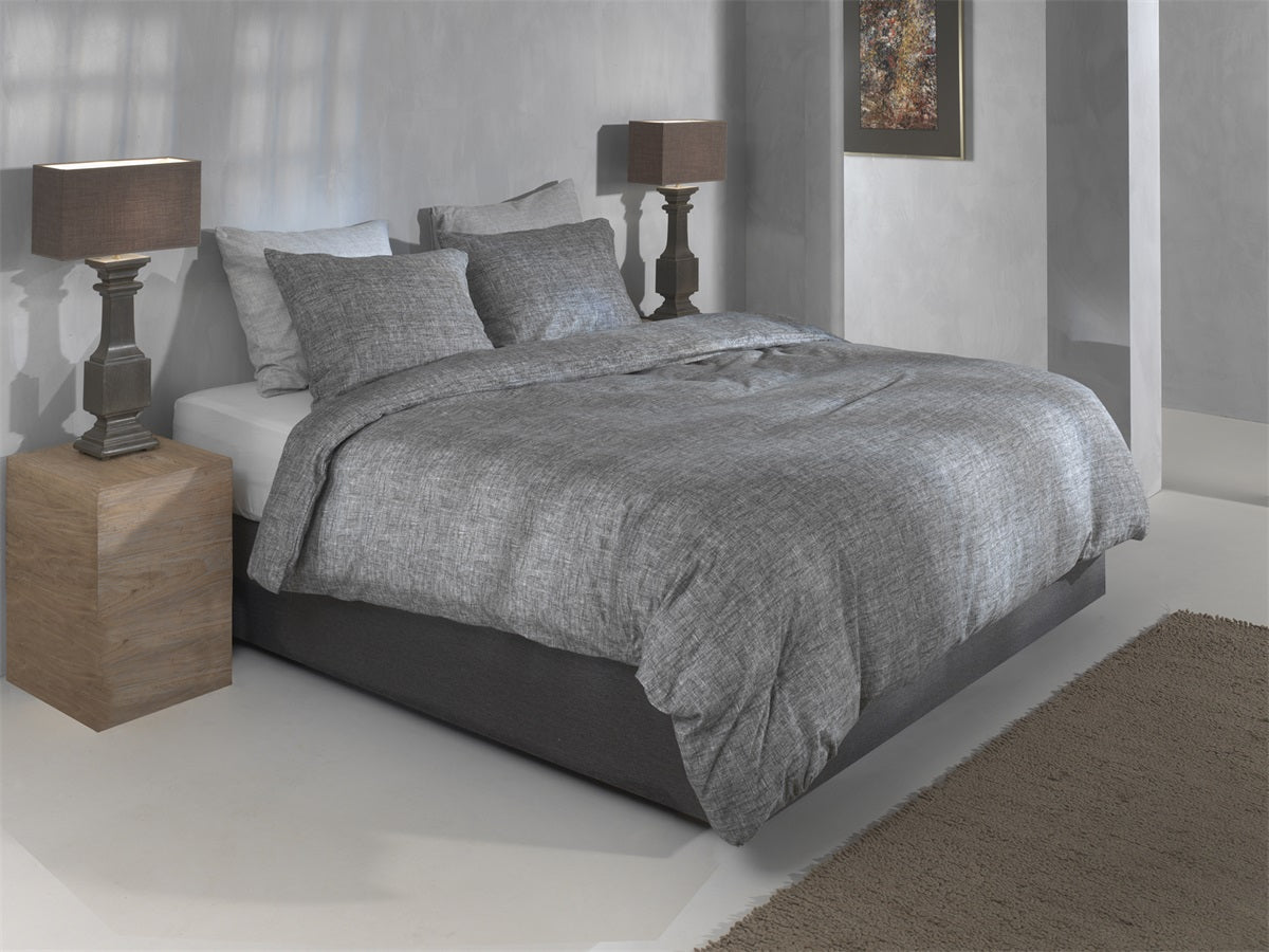 Zo Home dekbedovertrek flanel Flanella di Lino Dark Grey
