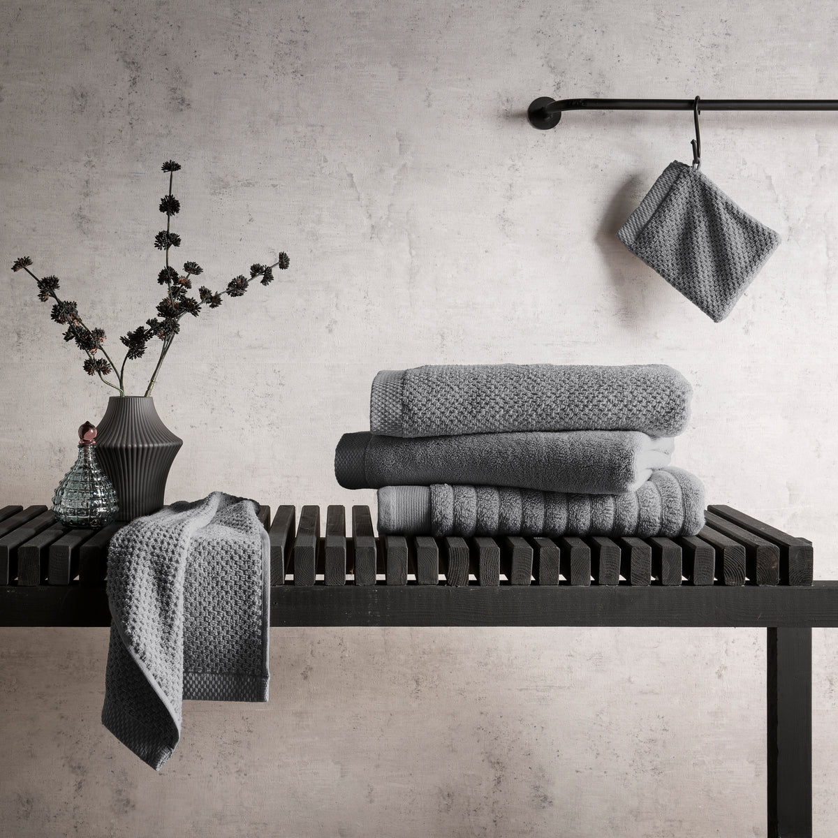 Heckettlane badtextiel Premium Classic Anthracite
