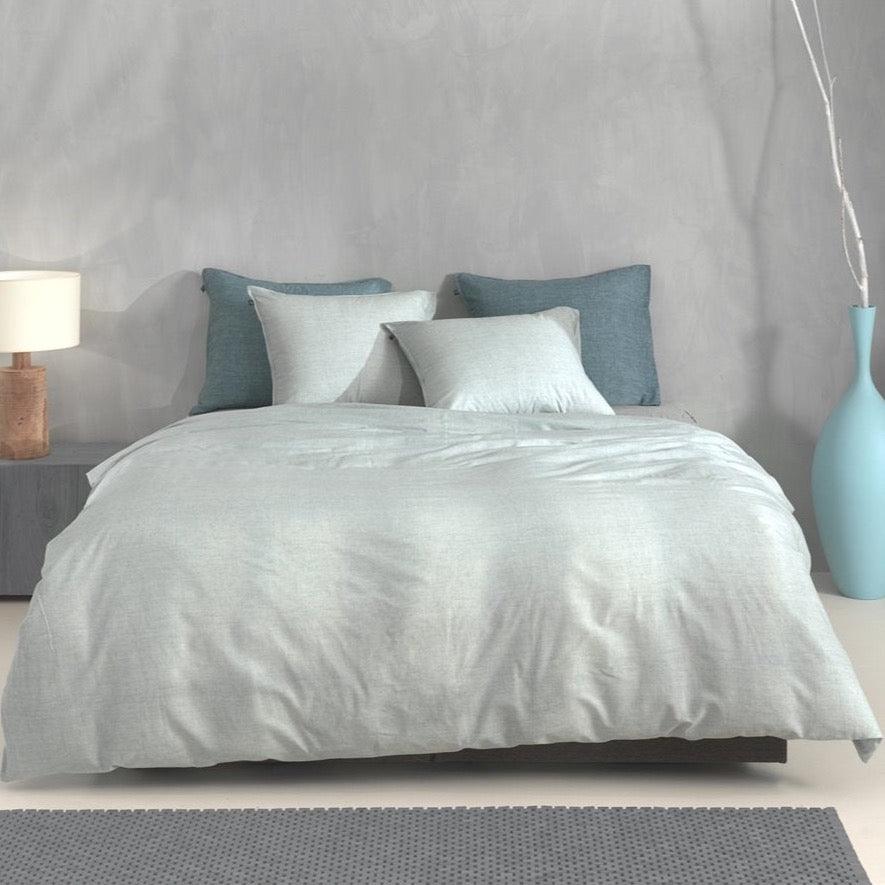 Zo Home dekbedovertrek Lino mint Green katoen