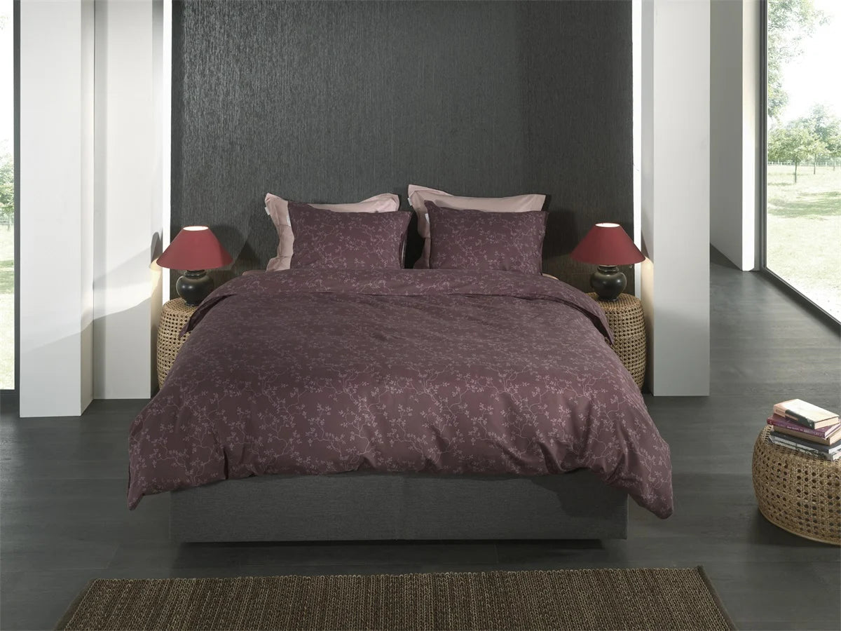 Heckettlane dekbedovertrek flanel Alloro Blackberry Wine