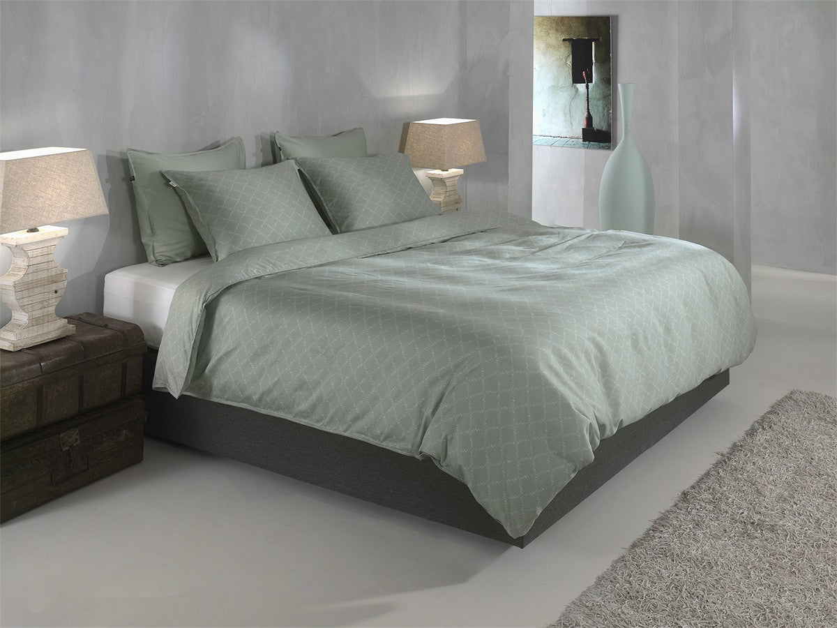 Zo Home dekbedovertrek satijn Linea di Satinado Foam Green