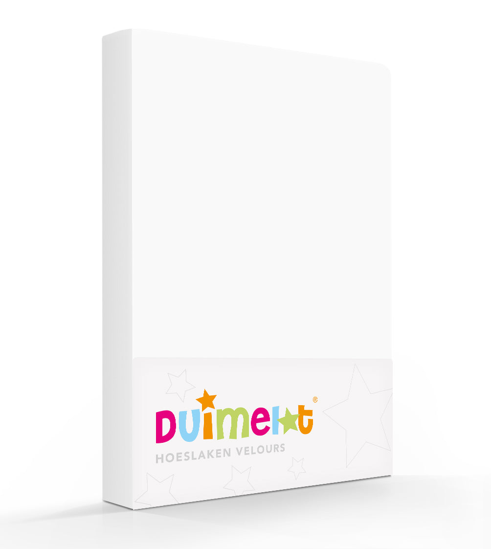 Duimelot hoeslaken velours wit