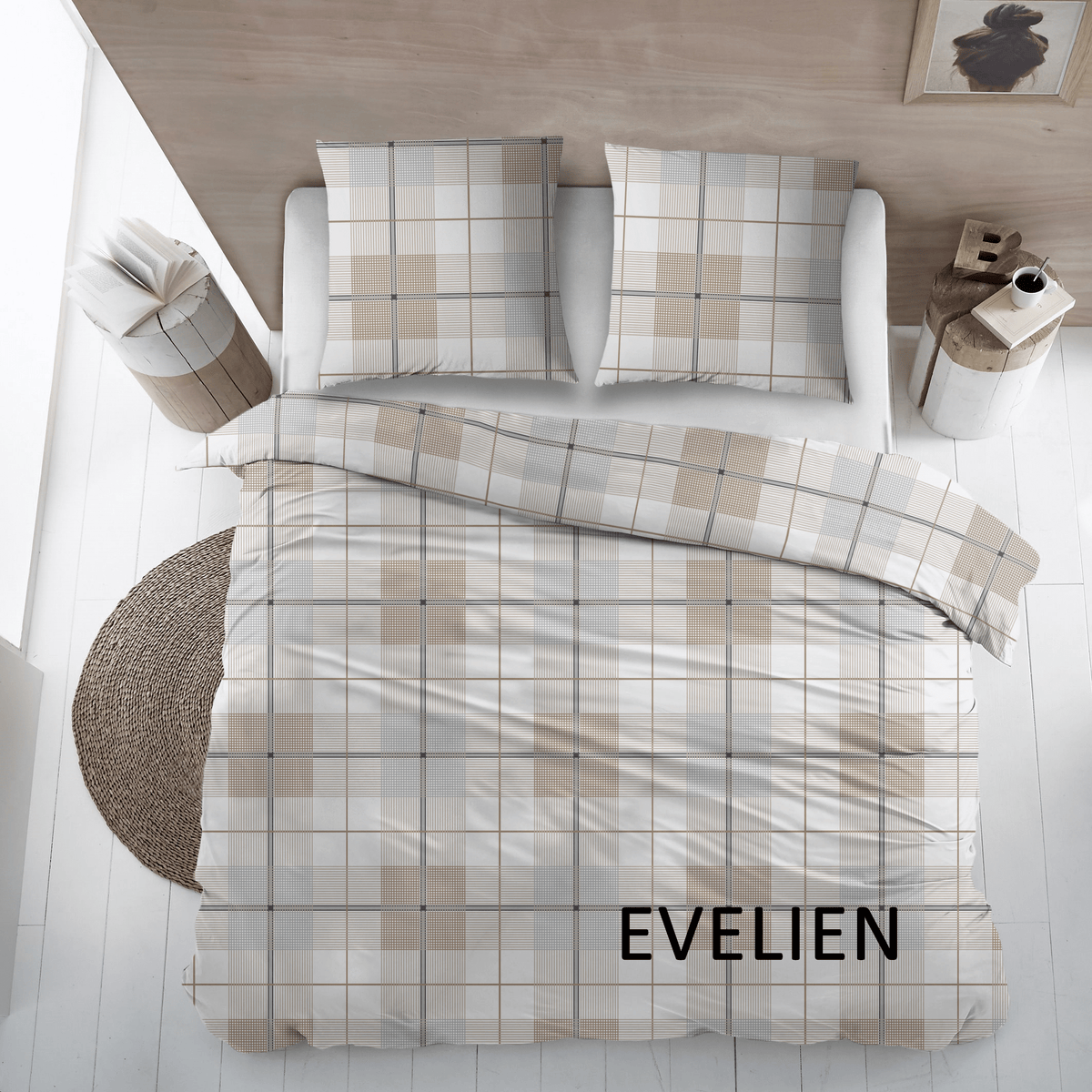 Sleepnight Lakenset flanel Evelien grijs beige