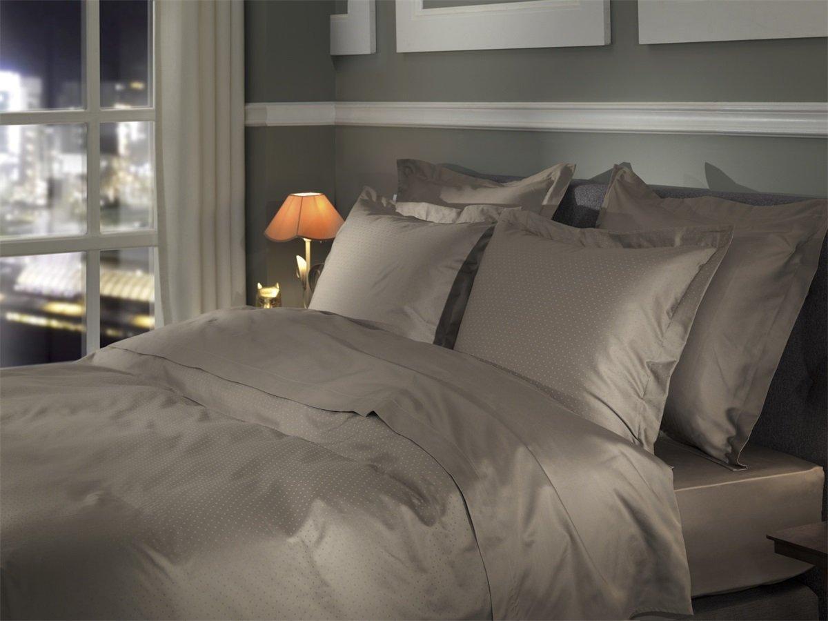 Heckettlane dekbedovertrek Punto taupe Grey satijn