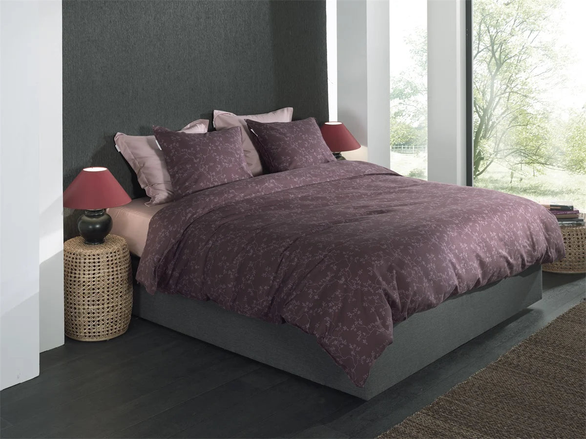Heckettlane dekbedovertrek flanel Alloro Blackberry Wine