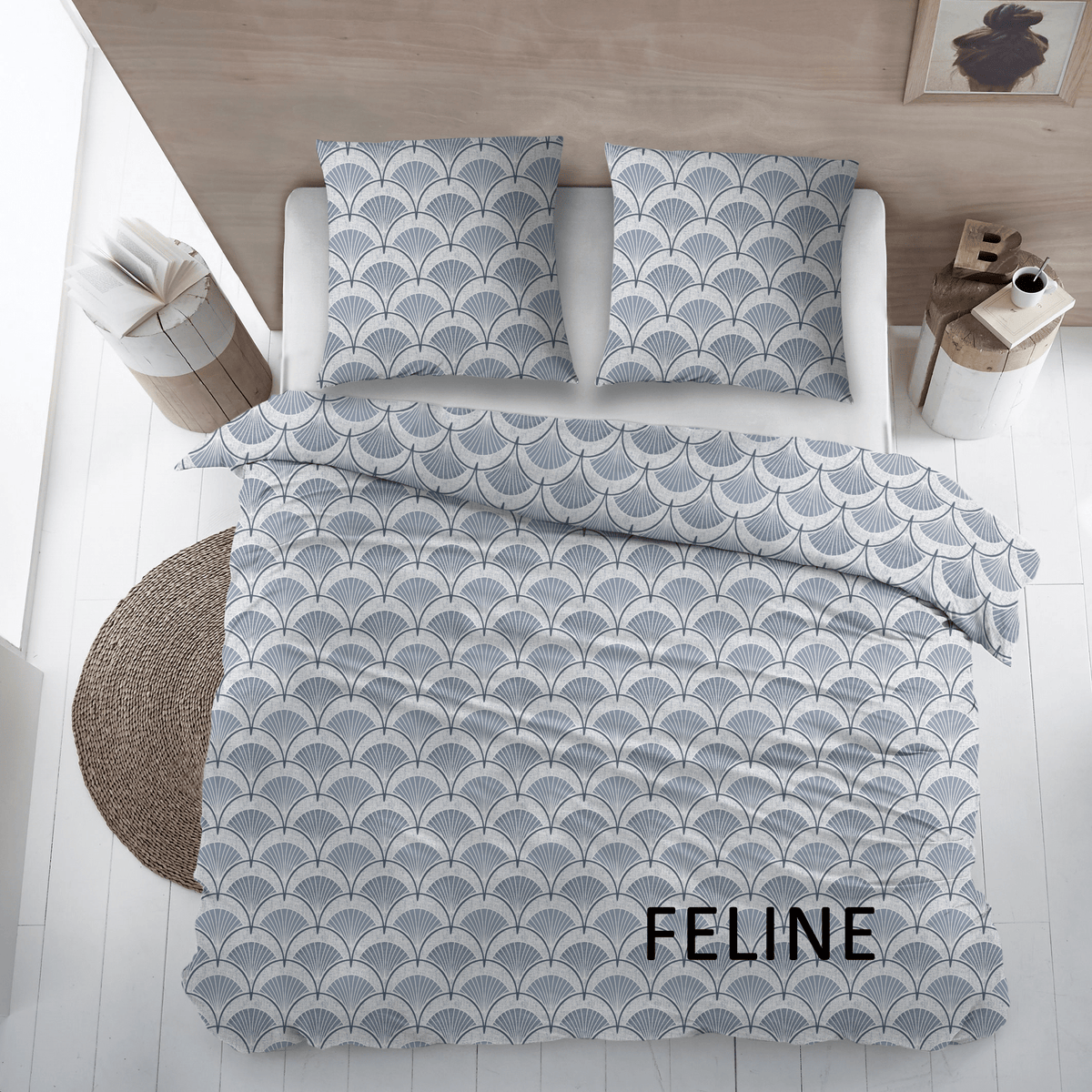 Sleepnight Lakenset flanel Feline blauw