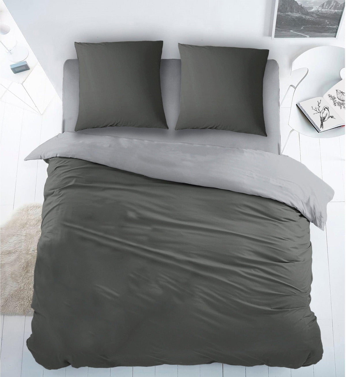Sleepnight dekbedovertrek flanel double Face Grey #color_grey