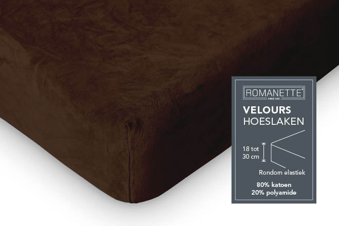 Romanette hoeslaken velours bruin #kleur_bruin