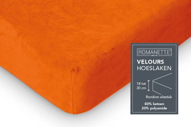 Romanette hoeslaken velours Terra
