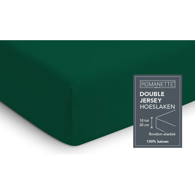 Romanette hoeslaken double jersey Forest Green